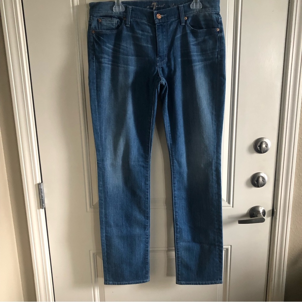 7 For All Mankind 7FAM Women Jeans Size 32 Blue Straight Leg